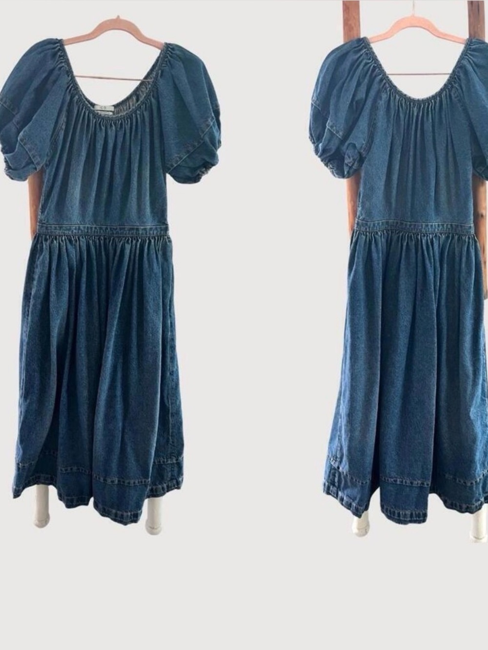 CO Puff Sleeve Denim Dress